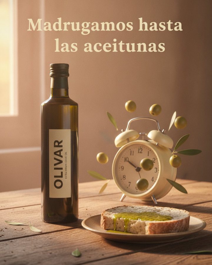 Anuncio de ejemplo para Olivar: Madrugamos hasta las aceitunas